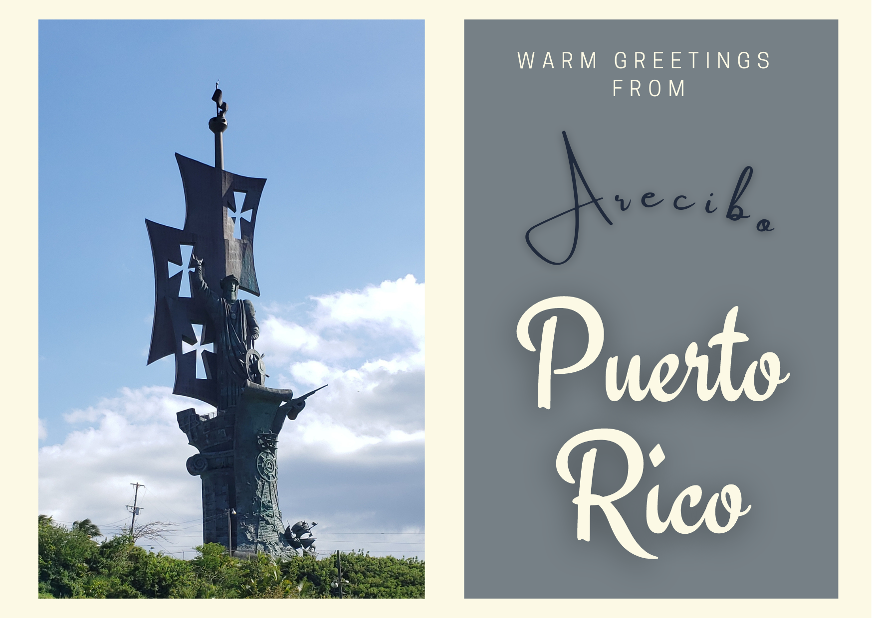 Christopher Columbus Statue Mail Postcard Front