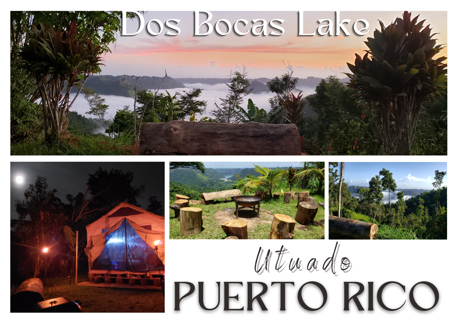 Glamping Dos Bocas Lake Mail Postcard Front
