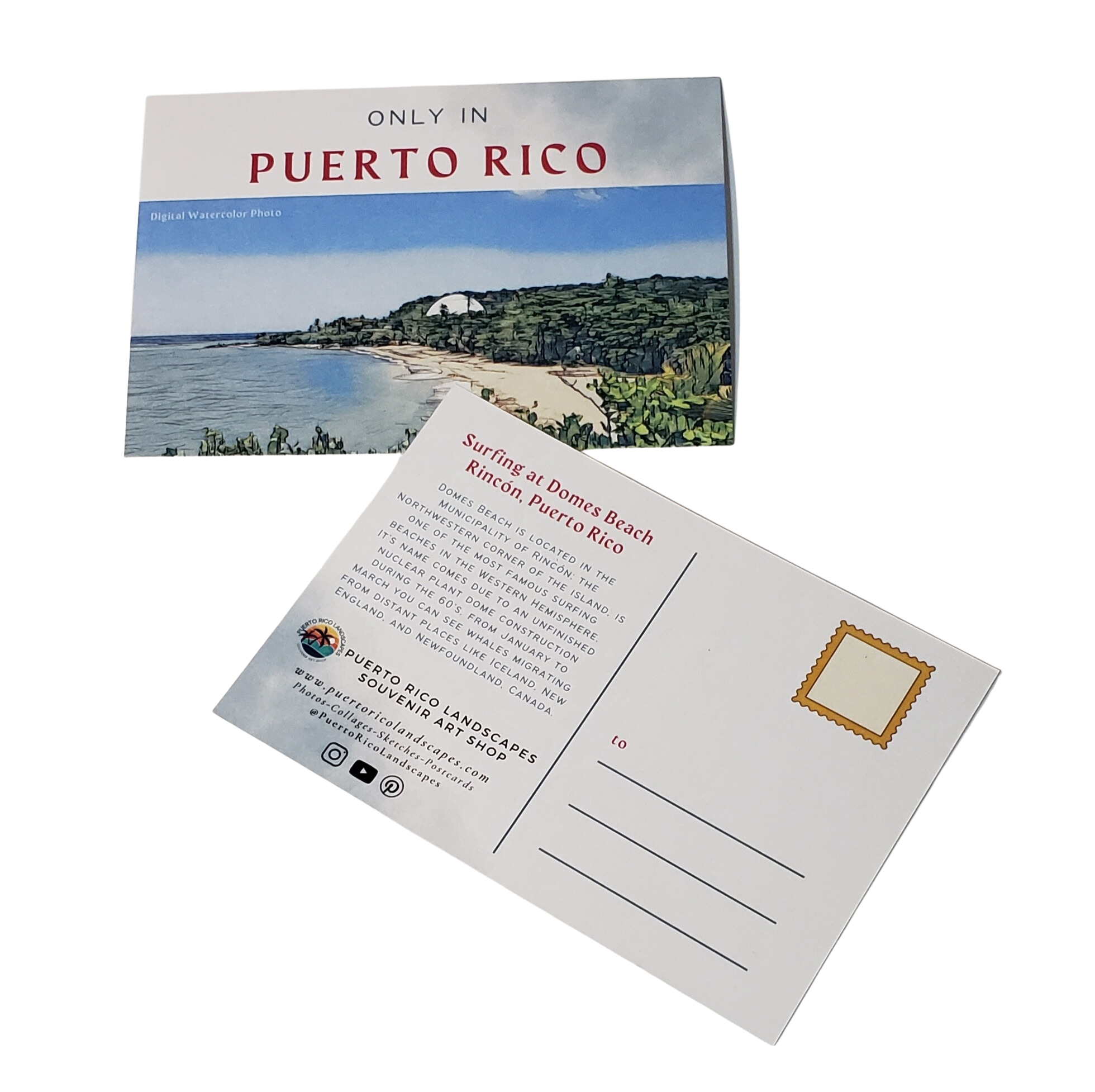 Domes Surfing Beach Mail Postcard