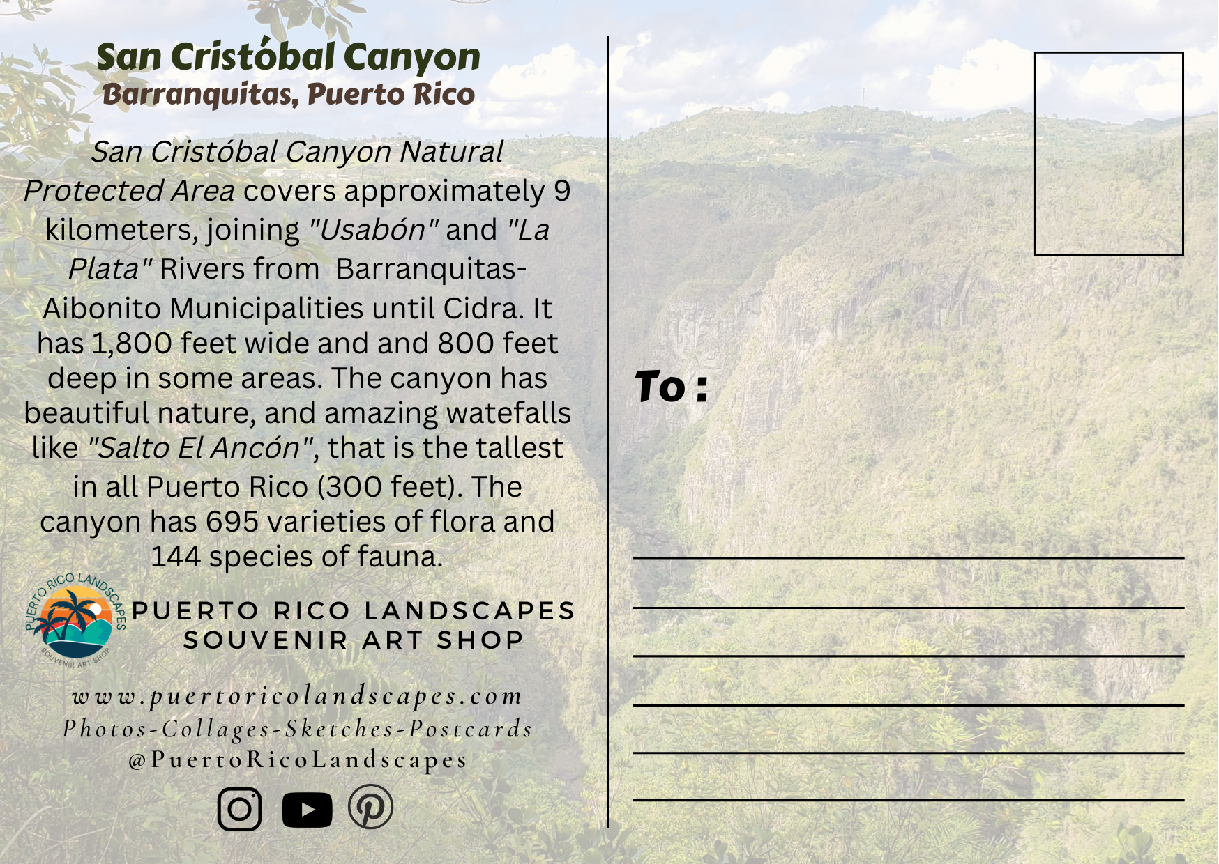 San Cristóbal Mail Postcard Back